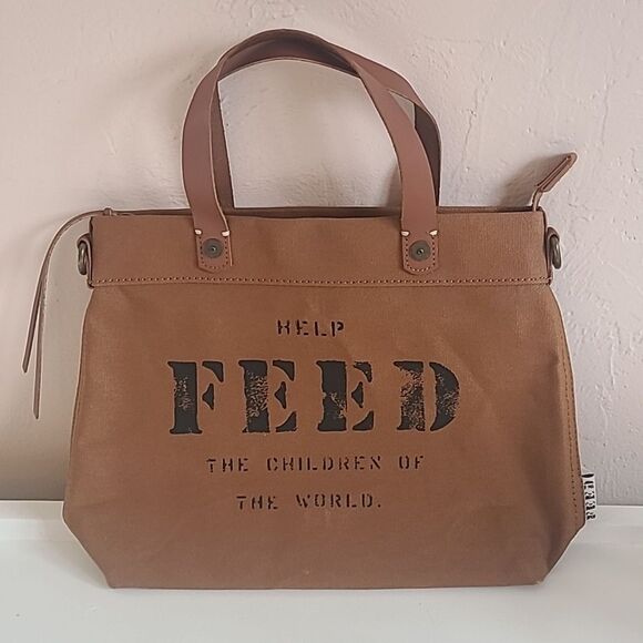 Feed Eleanor Canvas Eleanor Bag Ochre (Burnt Orange) Brown & Black - Picture 2 of 14